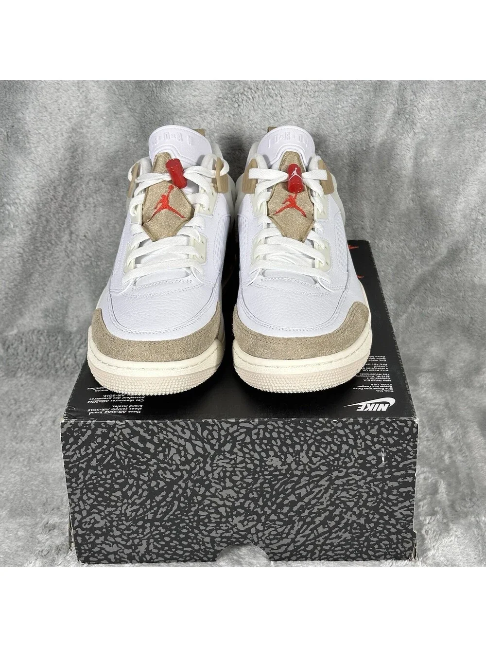 Nike Men’s Size 11 Jordan Spizike Low White Fire Red Desert Camo FQ1759-105